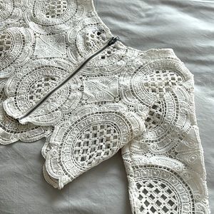 White crochet crop